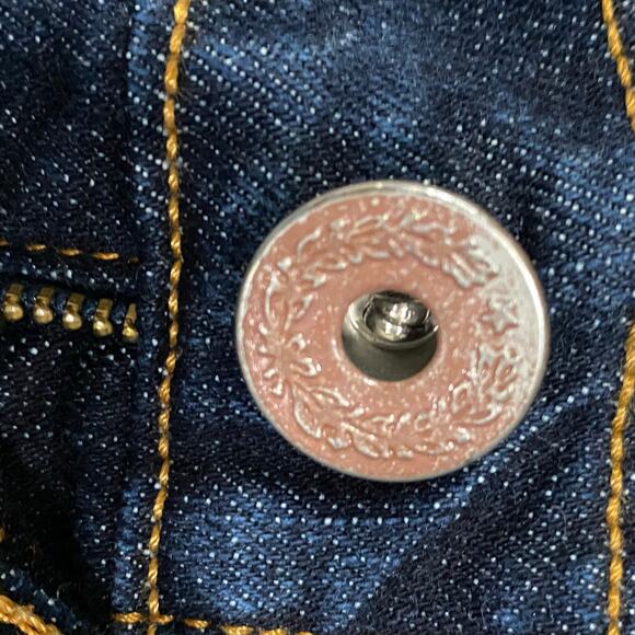 Levi’s 515 Boot Cut Jeans Size 16S Dark Wash Denim Leather 2 Horse Patch - Picture 7 of 10